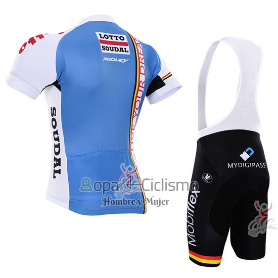 Lotto Fix All Ropa Ciclismo Culotte Corto 2016 Mangas Cortas Blanco y Azul